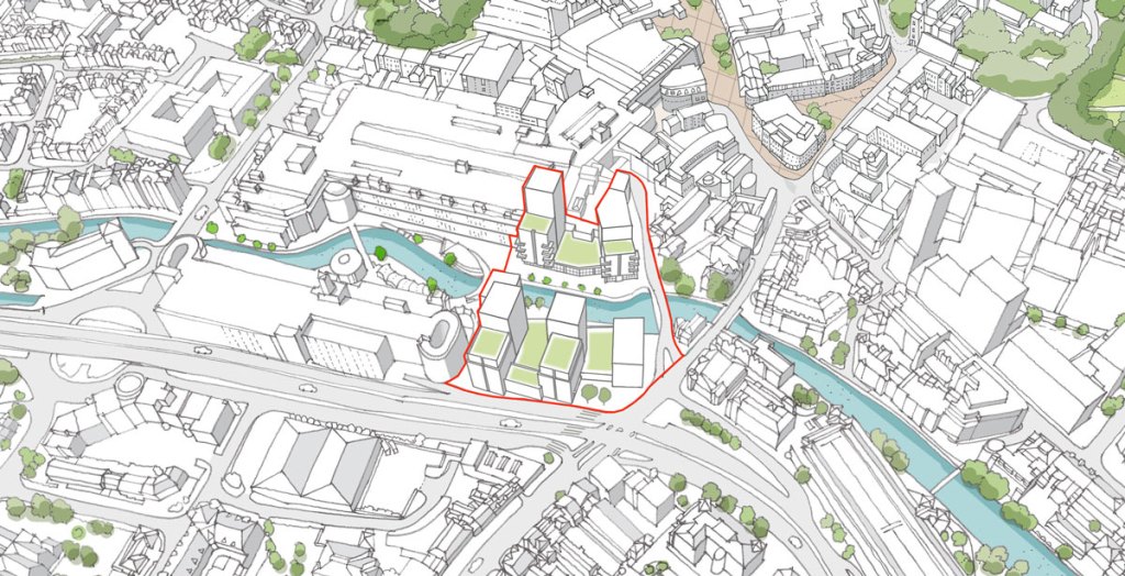 Aerial sketch of Oracle East development