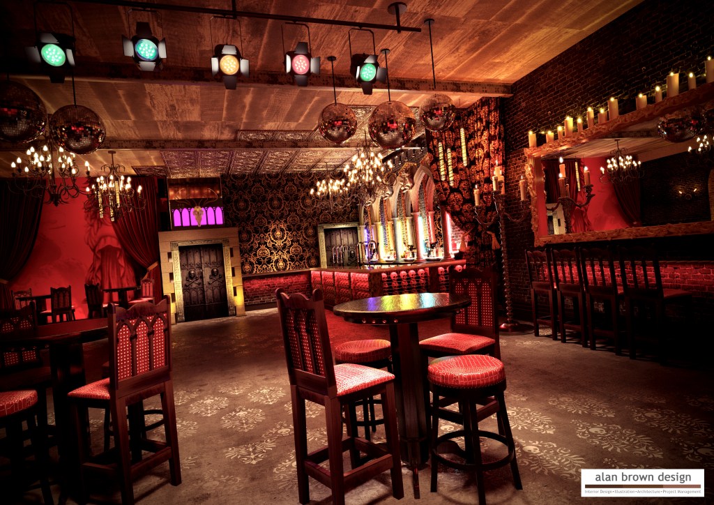 CGI of bar at Purple Turtle Playhouse