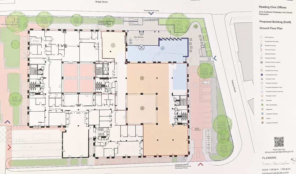 Ground floor plan of new library
