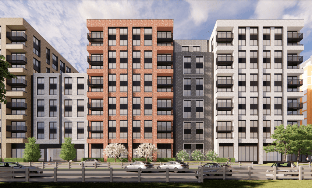 CGI of frontage of Napier Court development