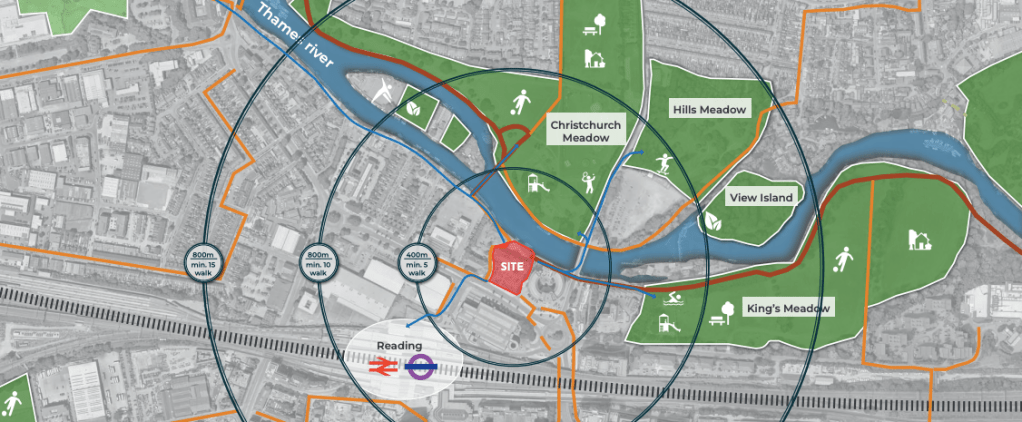 Map of open spaces around Norman Place