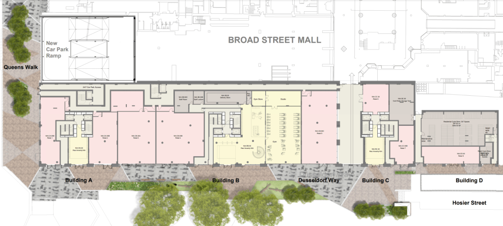 Floor plan for new area of Broad St Mall