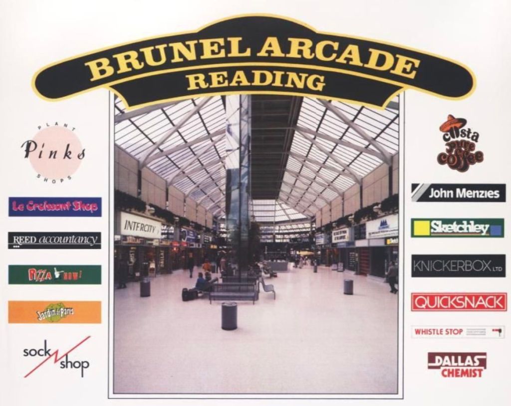 Old advert for shops in Brunel Arcade