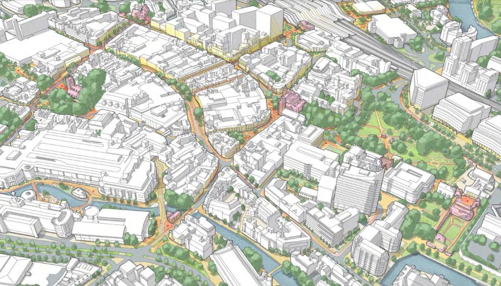 Town centre aerial artists impression