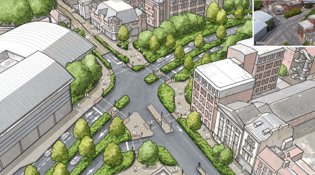 Aerial artists impression Queens Road