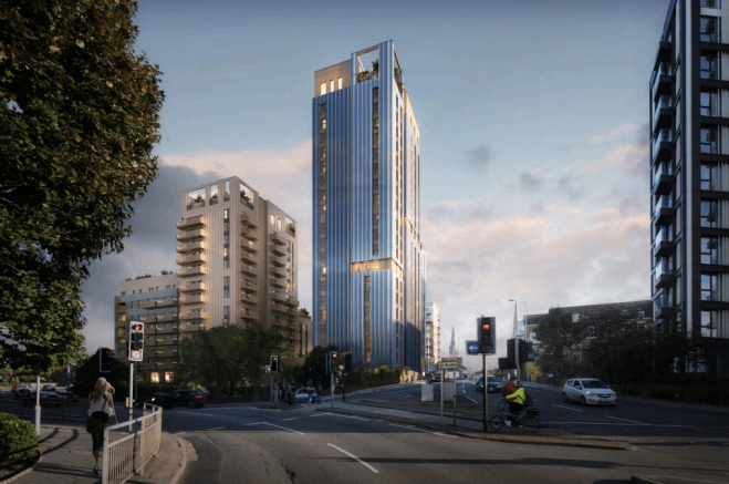CGI of Sapphire Plaza regeneration from the north