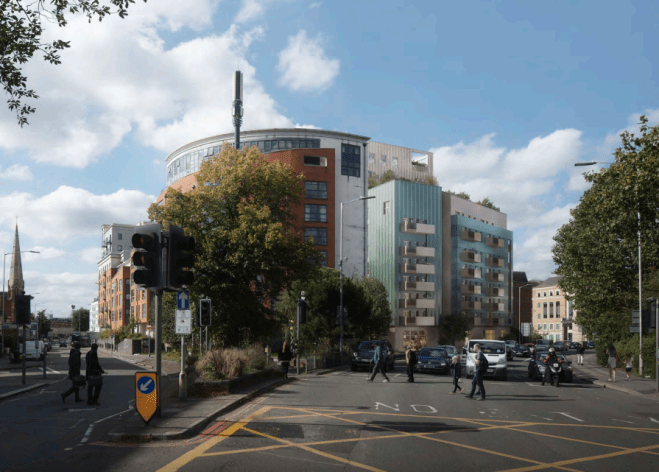 A CGI view of Sapphire Plaza regeneration from the East