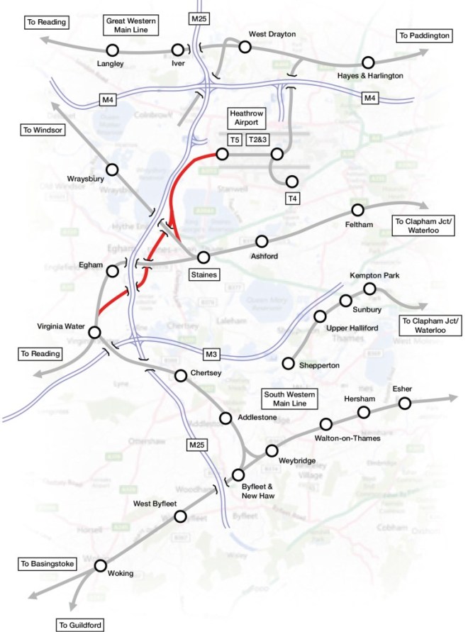 Southern rail access Heathrow map