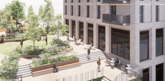 Stairs up to Station Hill Gardens