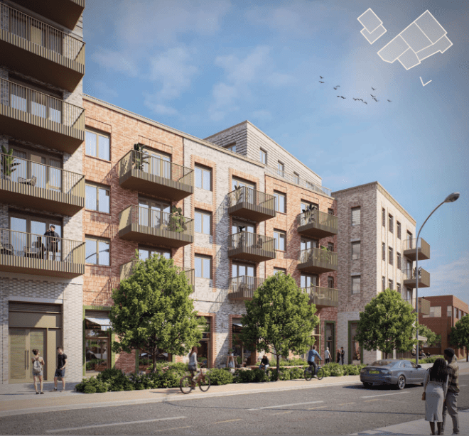 Flint Street CGI from Castle Street